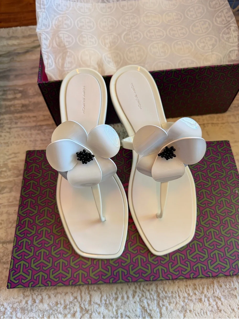 Tory Burch Flower Jelly Sandals